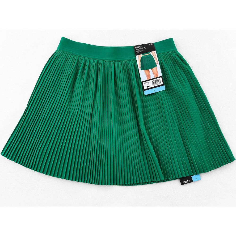 GapFit Gap Fit Pleated Skort Size Large Green Athletic Tennis Golf Mini Skirt